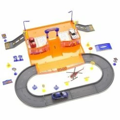 Flash Sale ⭐ Link Worldwide Deluxe Super Parking Garage Diecast Racing Playset Comes With 3 Cars And 1 Helicopter - Hours Of Fun!!! ✨