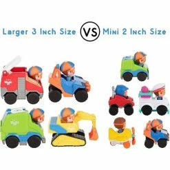 Outlet 😉 Blippi Toy Vehicles Playset of 4, Larger 3 Inch Size - Includes Excavator, Mobile, Fire Engine Truck & Garbage Truck - Age 3+ - Construction Play Toys 💯