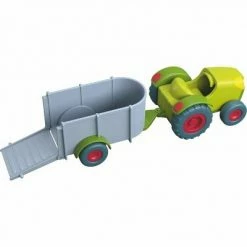 Flash Sale 😉 HABA Little Friends Tractor and Trailer - 2 Piece Farm Play Set with Movable Hatch 😉