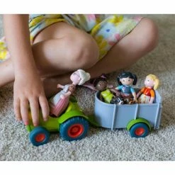 Flash Sale 😉 HABA Little Friends Tractor and Trailer - 2 Piece Farm Play Set with Movable Hatch 😉 -Action Figure Playsets Shop unnamed file 1176