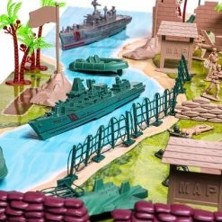 Hot Sale 🥰 Blue Panda 120-Piece Military Toy Soldiers Playset, Green Army Men Toys, Mini Plastic Action Figures with Vehicles Accessories and Play Map 🤩 -Action Figure Playsets Shop unnamed file 645