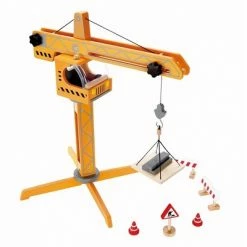 Outlet βοΈ Hape Playscapes Toddler Kids Wooden Toy Construction Site Crane Lift Play Set π