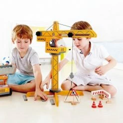 Outlet ✔️ Hape Playscapes Toddler Kids Wooden Toy Construction Site Crane Lift Play Set 😀 -Action Figure Playsets Shop unnamed file 857
