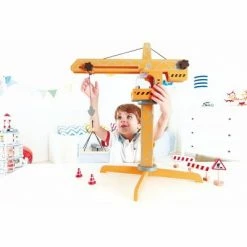 Outlet ✔️ Hape Playscapes Toddler Kids Wooden Toy Construction Site Crane Lift Play Set 😀 -Action Figure Playsets Shop unnamed file 858
