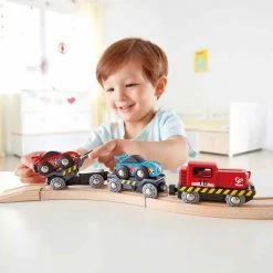 Cheap 😉 Hape Wooden 6 Piece Race Car Transporter Play Set with Foldable Ramps, Magnetic Couplers, and Driver Figurine for Kids Ages 3 and Up, Multicolor 🔔 -Action Figure Playsets Shop unnamed file 951